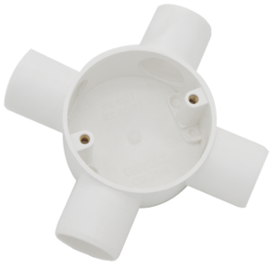 PVC Conduit 25mm Intersection 4 Way White
