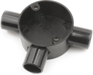 PVC Conduit 20mm Tee Three Way Black