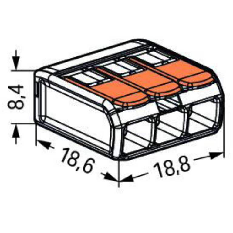 4.0mm2 Lever Connector 3 Pole 32A Box 50 - Image 3