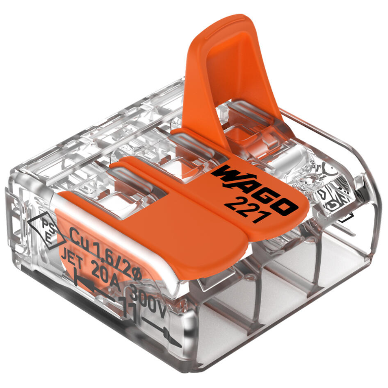 4.0mm2 Lever Connector 3 Pole 32A Box 50 - Image 2
