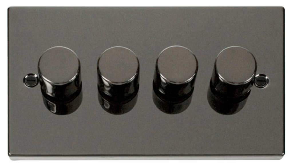 Black Nickel 4 Gang 2 Way 400W Dimmer Switch