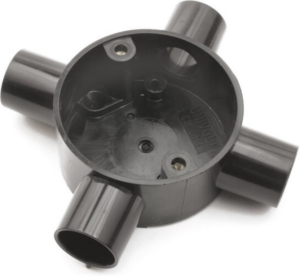PVC Conduit 25mm Intersection 4 Way Black