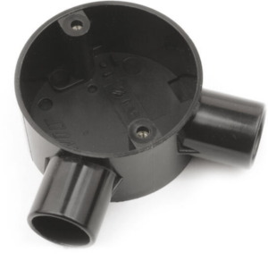 PVC Conduit 25mm Angle Two Way Black