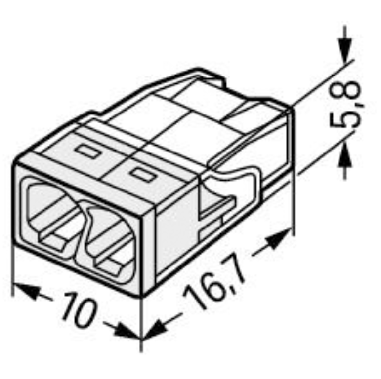 Mini 2.5mm2 Push Wire Connector 2 Pole Box Box Of 100 - Image 3