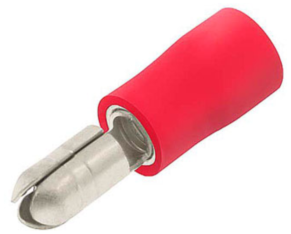 Pre Ins Terminal Red Male Bullet 4mm - Upex Electrical Distributors