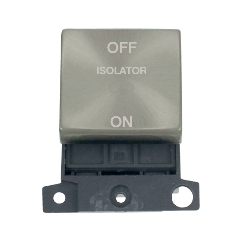 10A 3 Pole Fan Isolator Module Satin Chrome