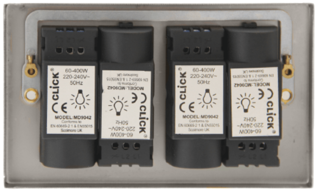 Black Nickel 4 Gang 2 Way 400W Dimmer Switch - Image 2