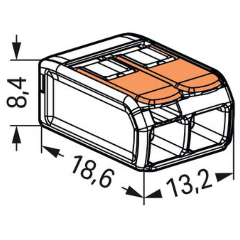 4.0mm2 Lever Connector 2 Pole 32A Box 100 - Image 3
