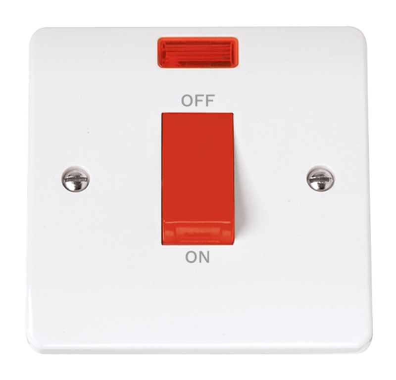 45A 1 Gang Single Cooker Switch With Neon