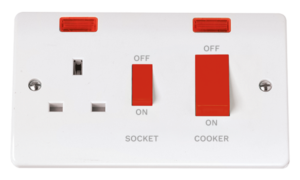 45A Cooker Switch With 13A Switched Socket Socket Outlet