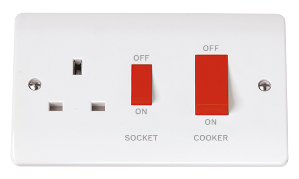 45A Cooker Switch With 13A Switched Socket Socket Outlet