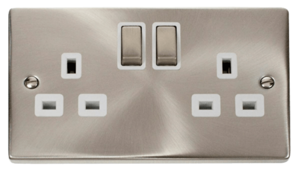 Click VPSC536WH Socket DP 2G Swd 13A