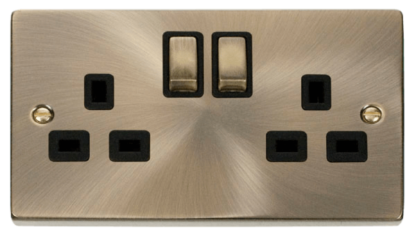Click VPAB536BK Socket DP 2G Swd 13A