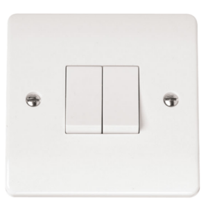Click CMA012 Plateswitch 2G 2W 10A Whi
