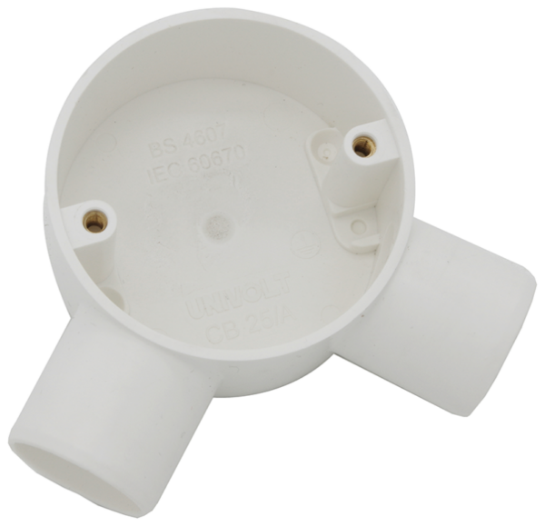 U/Volt CB20/AWH Angle Box 20mm White