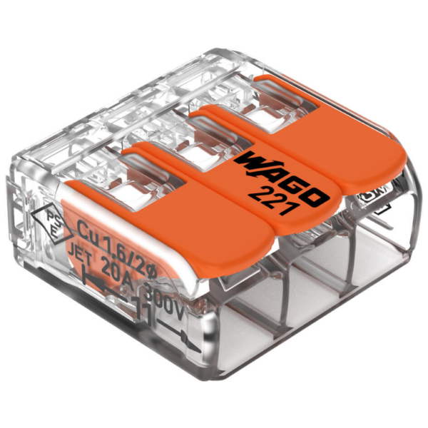 Wago 221-413 3 Way Compact Connector