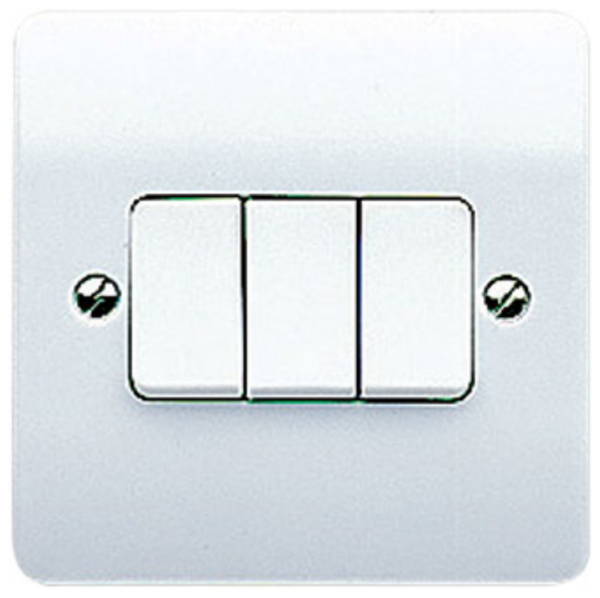 MK K4873WHI Switch 3 Gang 2 Way SP 10A