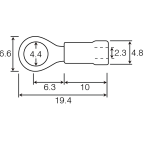 Unicrimp QBR4 Term Ring 4mm Blu Pk=100