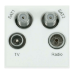 Click MM440WH Socket Sat 1& 2 Whi