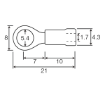 Unicrimp QRR5 Term Ring 5mm Red Pk=100