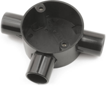 U/Volt CB20/3BK Tee Circ Box 20mm Black