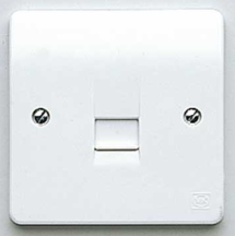 MK K422WHI Socket 1Gang Tel Master