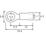 Unicrimp QRR4 Term Ring 4mm Red Pk=100