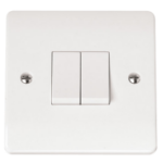 Click CMA012 Plateswitch 2G 2W 10A Whi