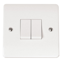 Click CMA012 Plateswitch 2G 2W 10A Whi