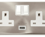 Click VPSC770WH Socket 2G Swd & USB 13A