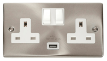 Click VPSC770WH Socket 2G Swd & USB 13A