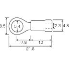 Unicrimp QBR5 Term Ring 5mm Blu Pk=100