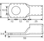 Unicrimp QCT120-10 CU Tube Lug 10mm Pk=5
