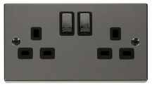 Click VPBN536BK Socket DP 2G Swd 13A