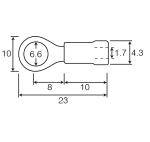 Unicrimp QRR6 Term Ring 6mm Red Pk=100