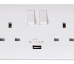 Click CMA770 Socket 2G Swd & USB 13A Whi