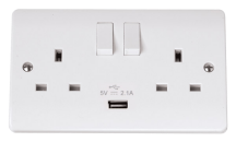 Click CMA770 Socket 2G Swd & USB 13A Whi