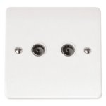 Click CMA066 Socket CoAx Twin Whi