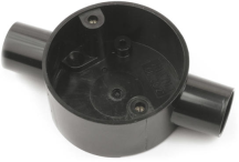 U/Volt CB20/2BK Through Box 20mm Black