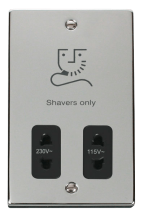 Click VPCH100BK Shaver Socket 115/230V