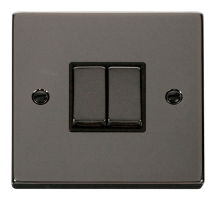 Click VPBN412BK Plateswitch 2G 2W 10A BN