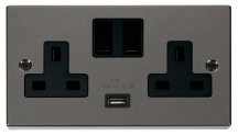 Click VPBN770BK Socket 2G Swd & USB 13A
