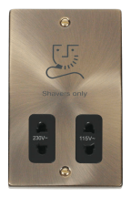 Click VPAB100BK Shaver Socket 115/230V
