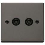 Click VPBN066BK Socket CoAx Twin BN