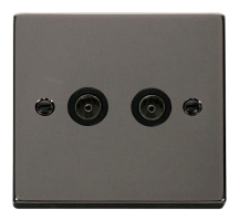 Click VPBN066BK Socket CoAx Twin BN