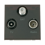 Click MM430BK Socket TV FM Sat Blk
