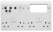 MK K2740WHI Combi Plate 4G DP 13A