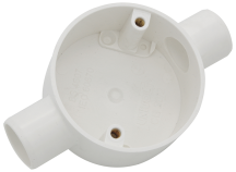 U/Volt CB20/2WH Through Box 20mm White
