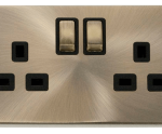 Click VPAB536BK Socket DP 2G Swd 13A