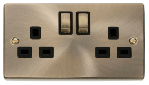 Click VPAB536BK Socket DP 2G Swd 13A